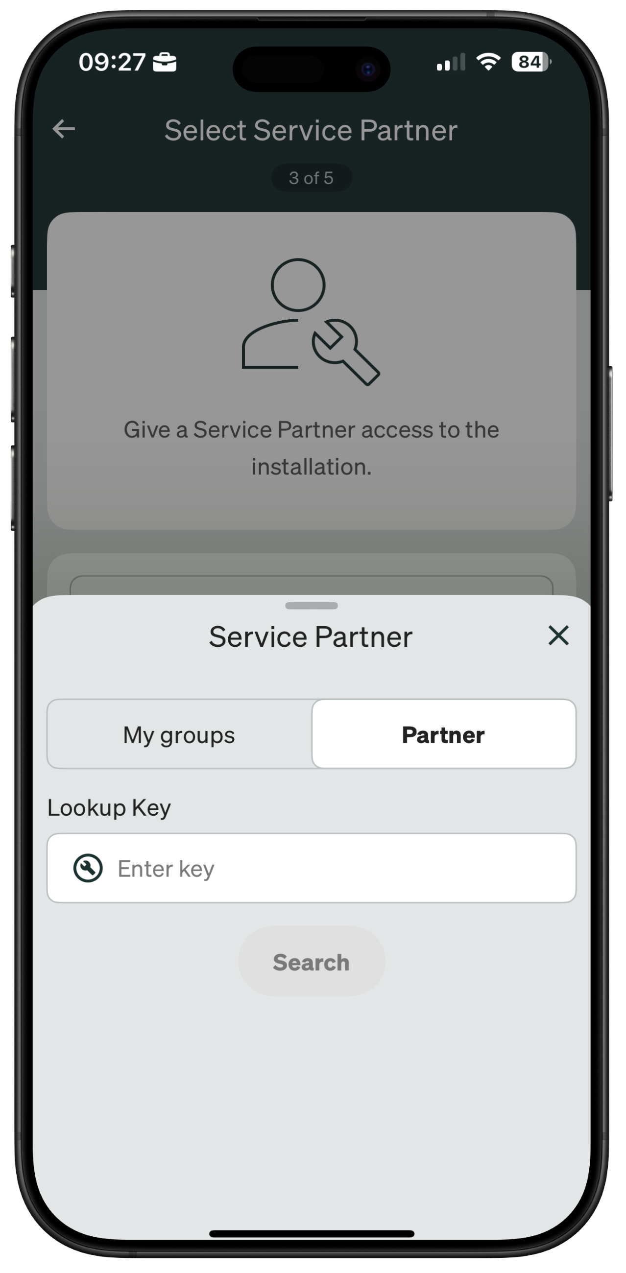 3-5 Select service partner - installation Lookup key.png